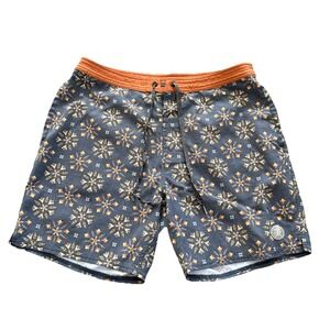 Roark Men's 32 Chiller Series Shorts Gray Pattern 6" Inseam Drawstring